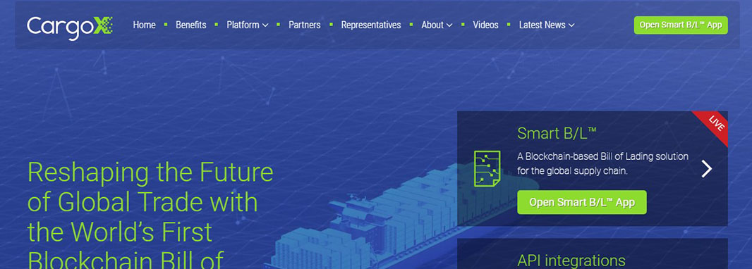 CargoX blockchain startup