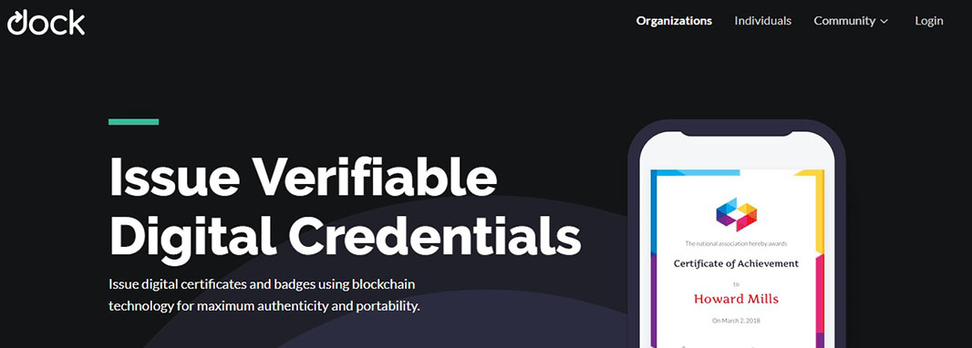 Dock blockchain startup