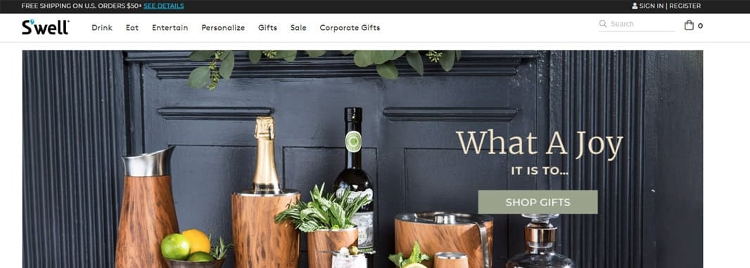 swell bottle ecommerce magento website