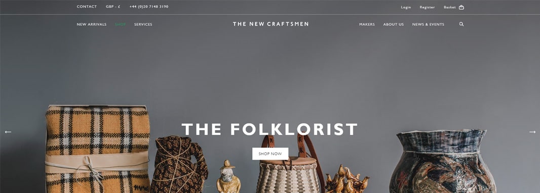 the new craftsmen ecommerce magento website