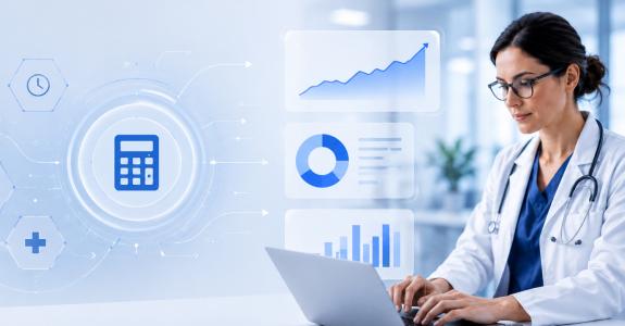 Healthcare professional using workflow automation ROI calculator